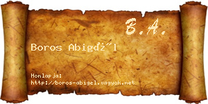 Boros Abigél névjegykártya